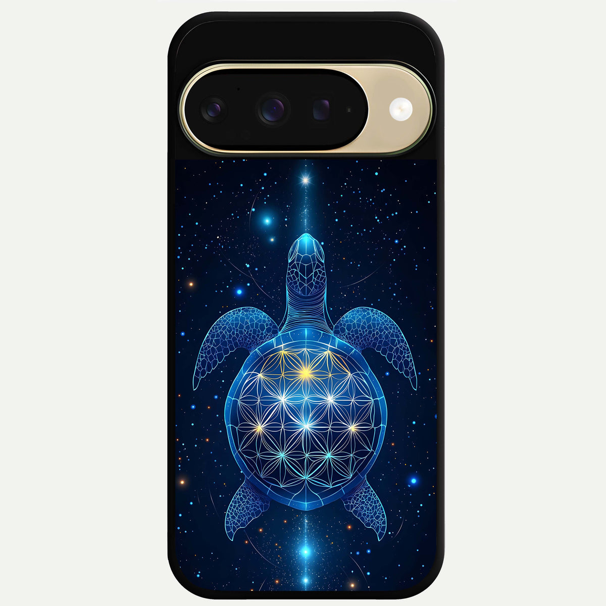  Crimson Blue Turtle Glass Case For Google Pixel 9 back cover – full design glossy printed glass finish