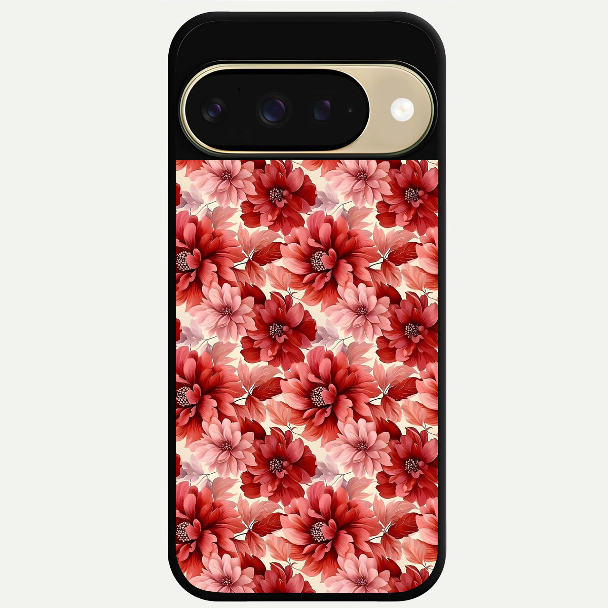  Crimson Love Petals Glass Case For Google Pixel 9 back cover – full design glossy printed glass finish
