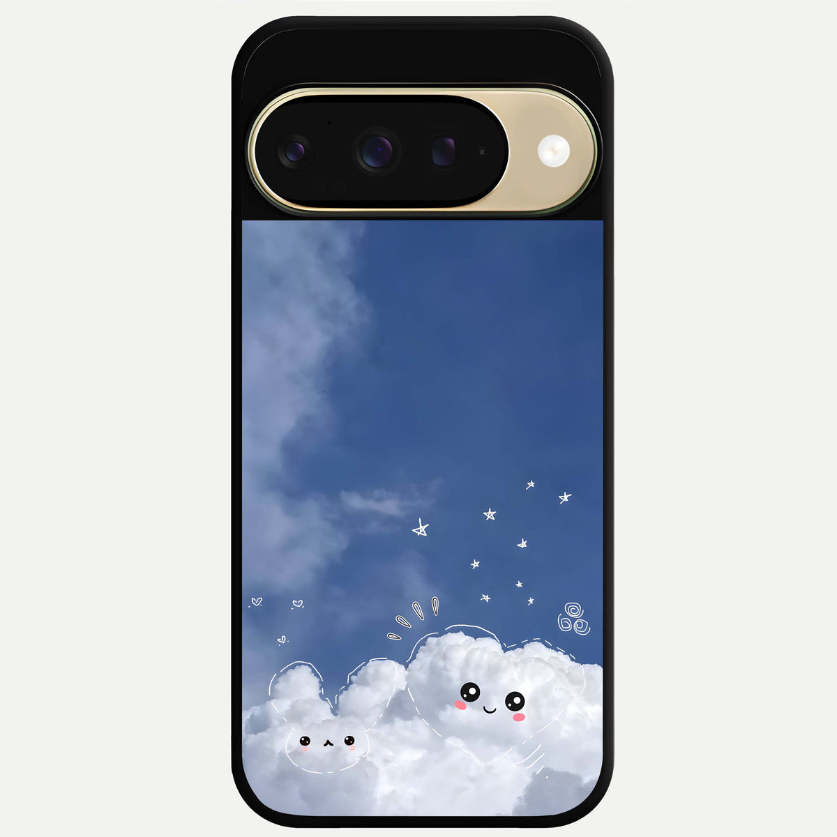  Cute Blossom Cloud Glass Case For Google Pixel 9 back cover – full design glossy printed glass finish