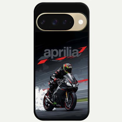  Dark Aprilla Glass Case For Google Pixel 9 back cover – full design glossy printed glass finish