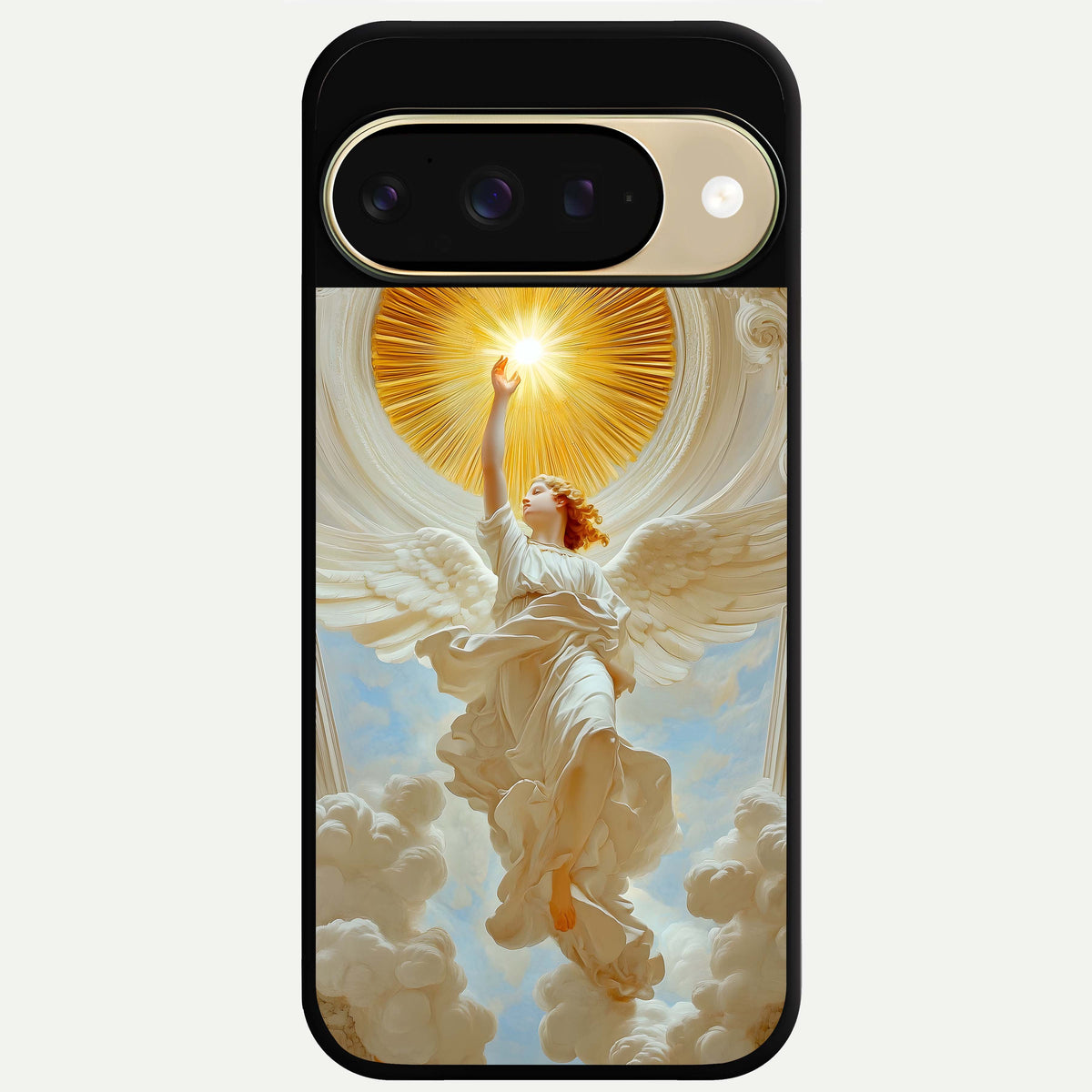  Divine Light Angel Glass Case For Google Pixel 9 back cover – full design glossy printed glass finish