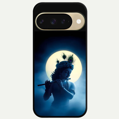  Divine Moon Flute Glass Case For Google Pixel 9 back cover – full design glossy printed glass finish