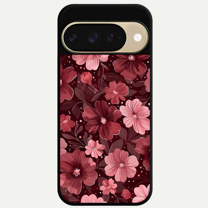  Flower Blush Bloom Glass Case For Google Pixel 9 back cover – full design glossy printed glass finish