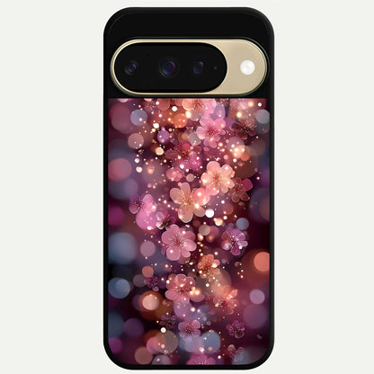  Glowing Petal Bliss Glass Case For Google Pixel 9 back cover – full design glossy printed glass finish