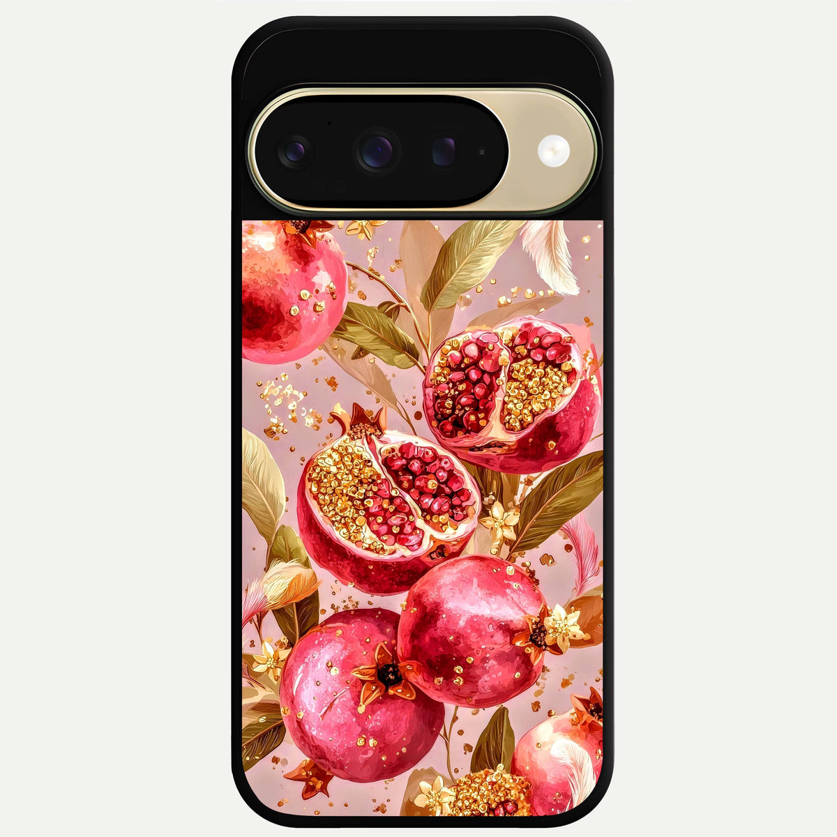  Golden Bloom Glow Glass Case For Google Pixel 9 back cover – full design glossy printed glass finish