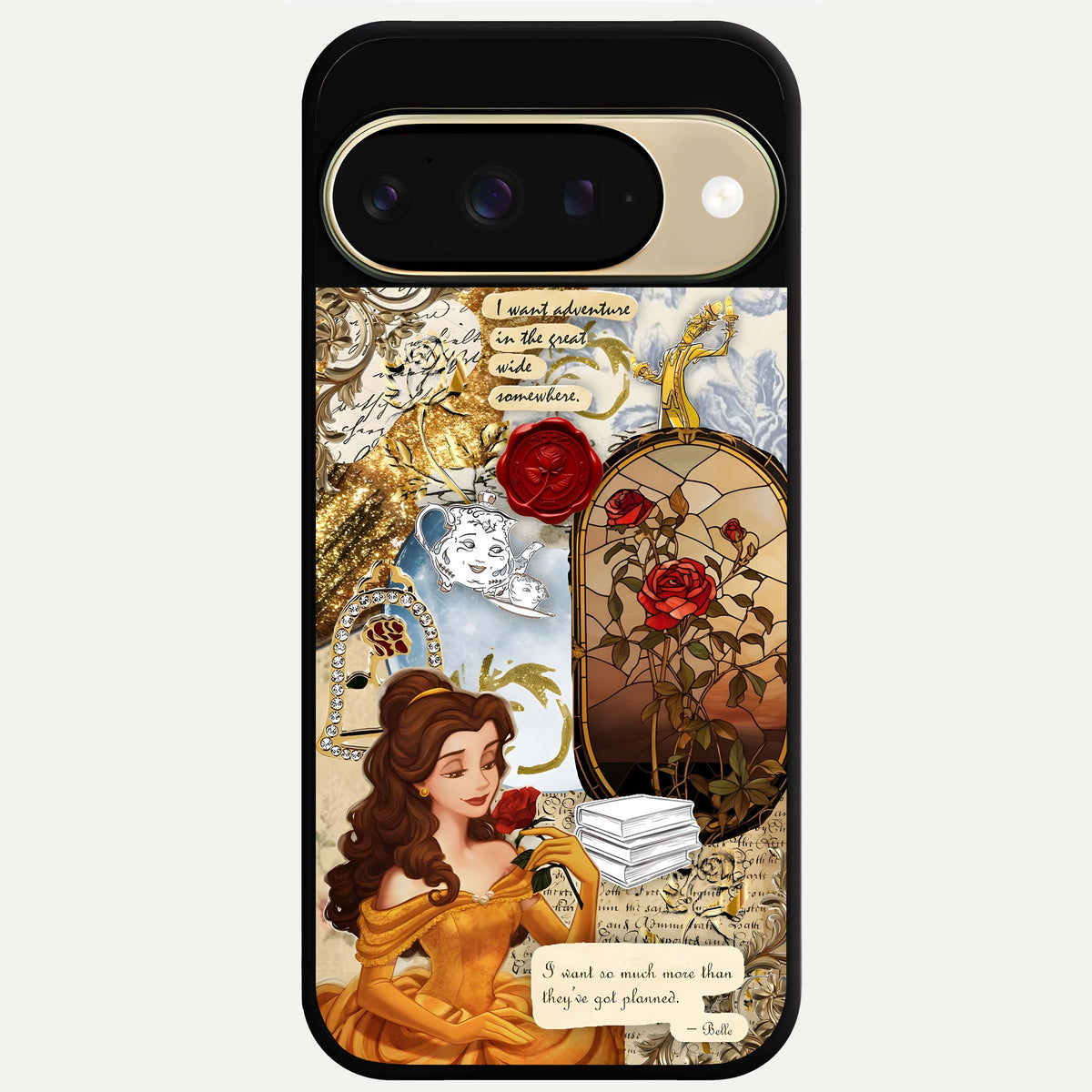  Golden Dream Belle Glass Case For Google Pixel 9 back cover – full design glossy printed glass finish