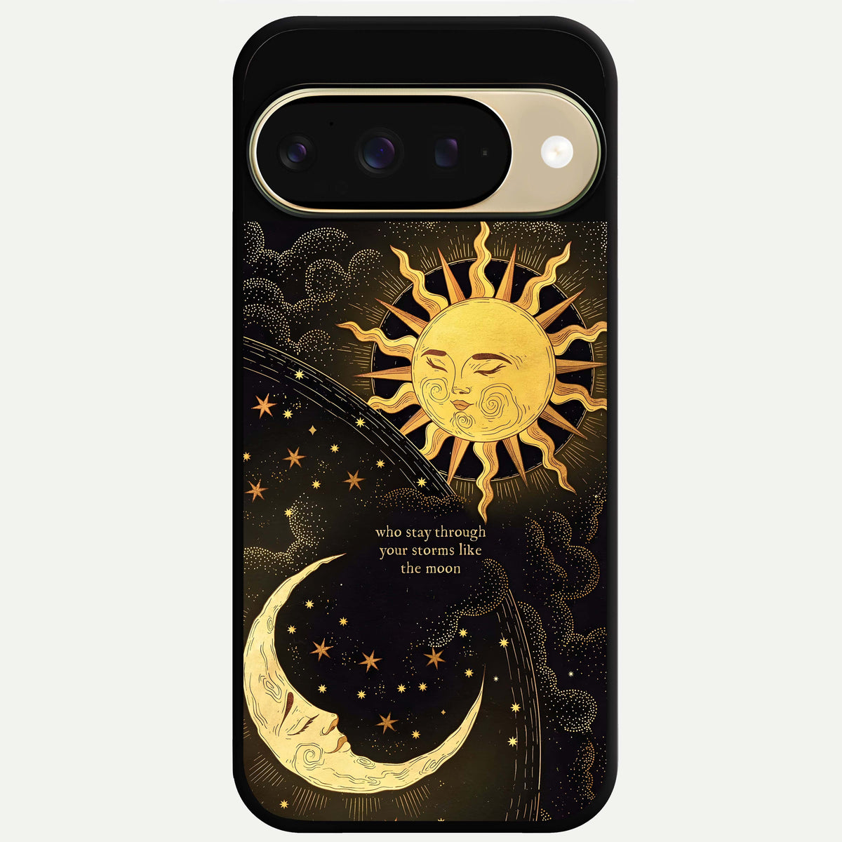  Golden Lunar Love Glass Case For Google Pixel 9 back cover – full design glossy printed glass finish