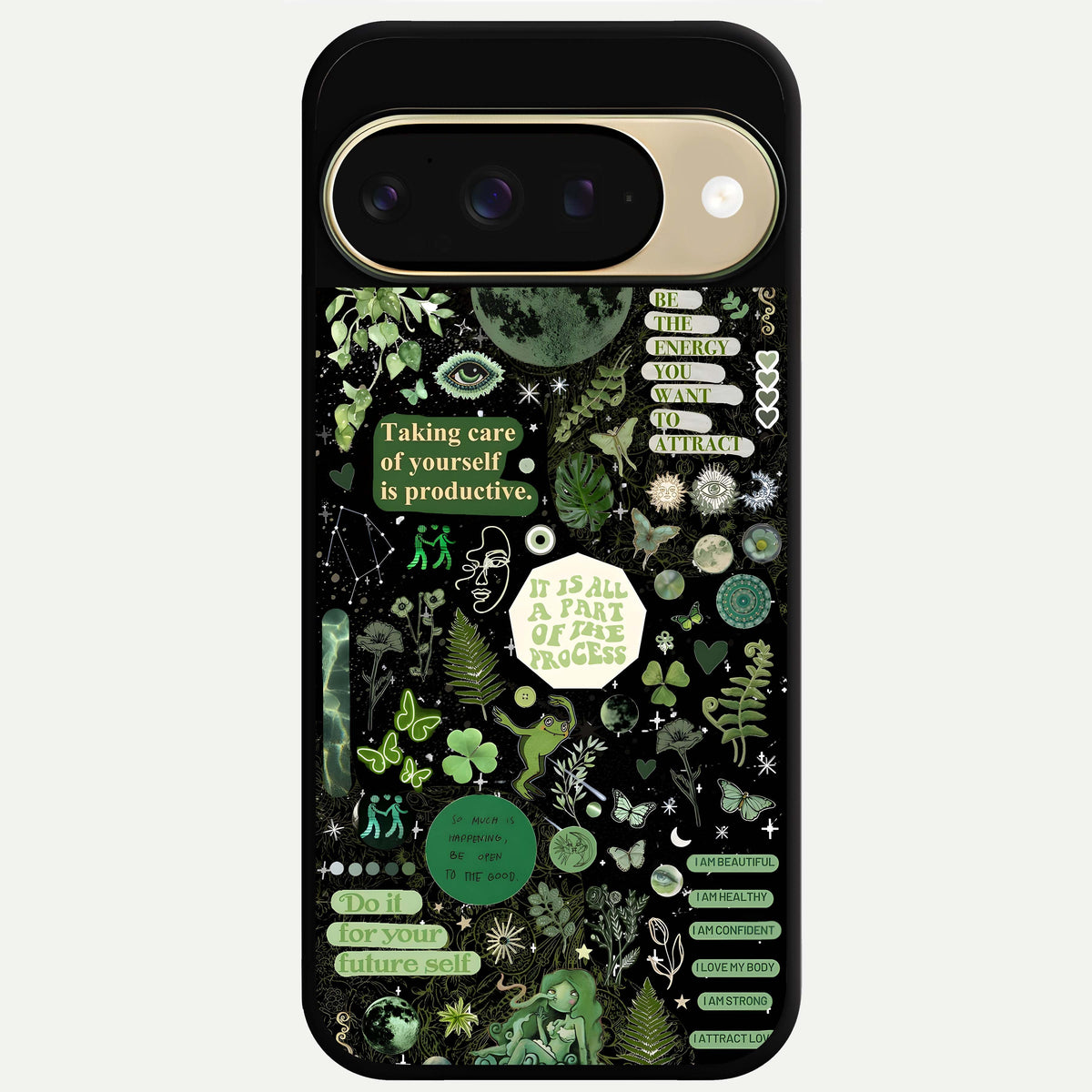  Green Mandala Pattern Glass Case For Google Pixel 9 back cover – full design glossy printed glass finish