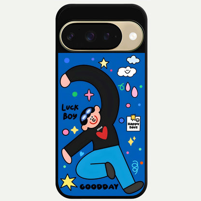  Happy Luck Vibe Glass Case For Google Pixel 9 back cover – full design glossy printed glass finish