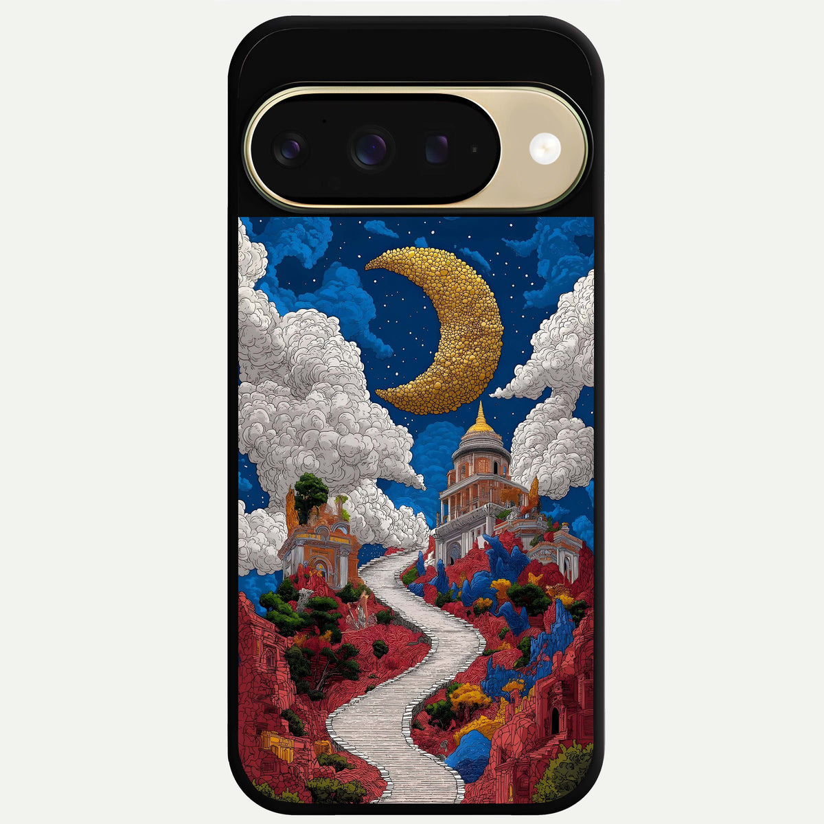  Heavenly Moon Path Glass Case For Google Pixel 9 back cover – full design glossy printed glass finish