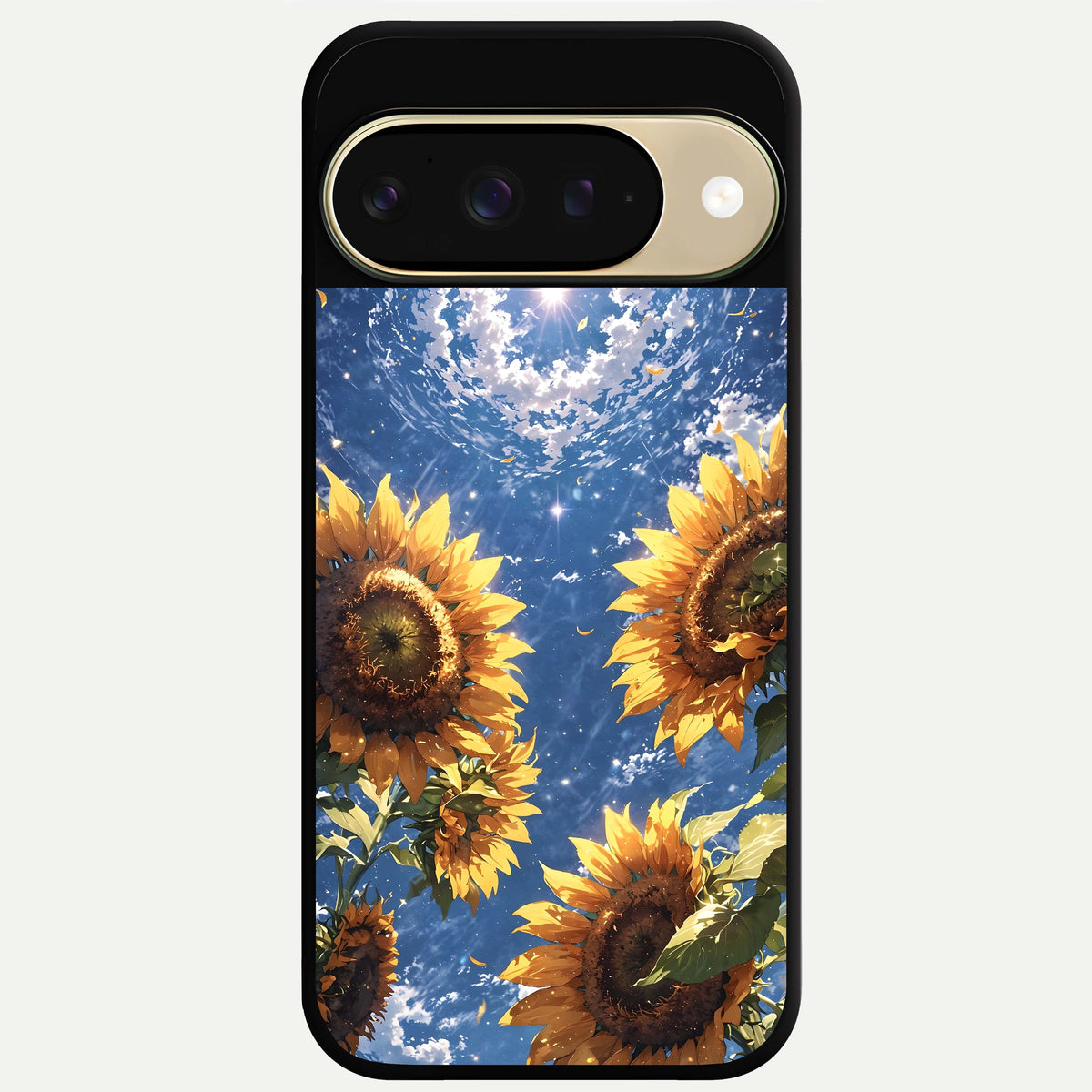  Heavenly Sunflower Rise Glass Case For Google Pixel 9 back cover – full design glossy printed glass finish