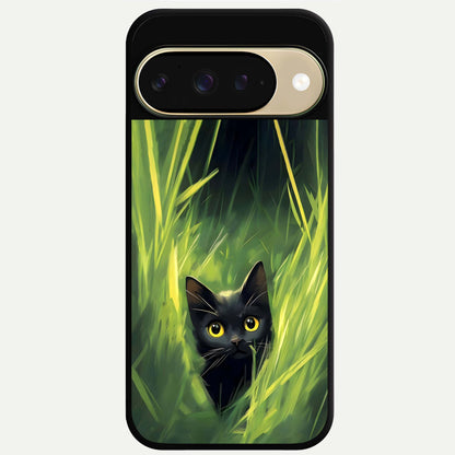  Hidden Cat Whisper Glass Case For Google Pixel 9 back cover – full design glossy printed glass finish