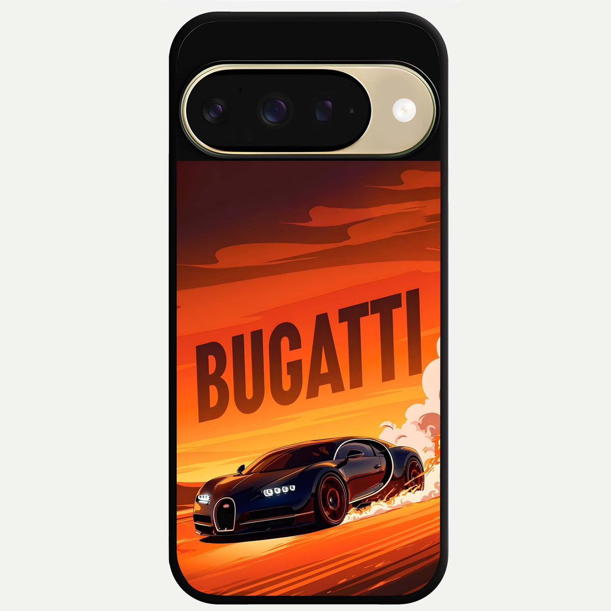  Inferno Bugatti Storm Glass Case For Google Pixel 9 back cover – full design glossy printed glass finish