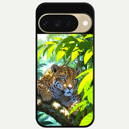  Leopard in Jungle Glass Case For Google Pixel 9 back cover – full design glossy printed glass finish