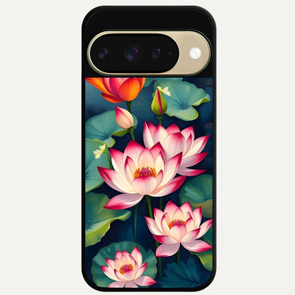  Lotus Dream Serenity Glass Case For Google Pixel 9 back cover – full design glossy printed glass finish