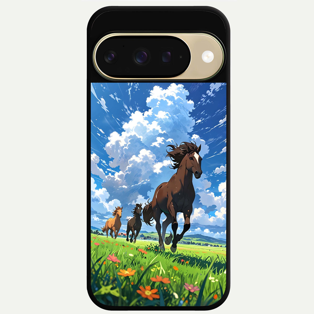  Majestic Horses Galloping Glass Case For Google Pixel 9 back cover – full design glossy printed glass finish