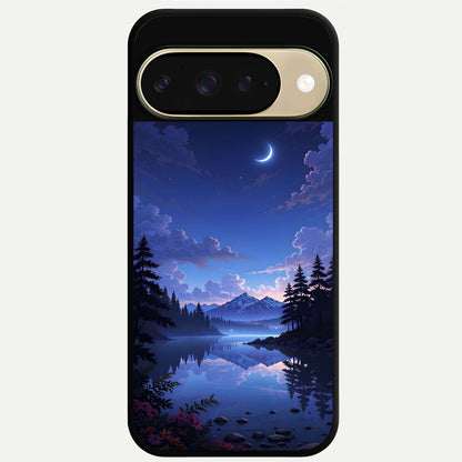  Midnight Lake Peace Glass Case For Google Pixel 9 back cover – full design glossy printed glass finish