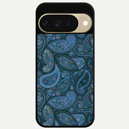  Midnight Paisley Glow Glass Case For Google Pixel 9 back cover – full design glossy printed glass finish