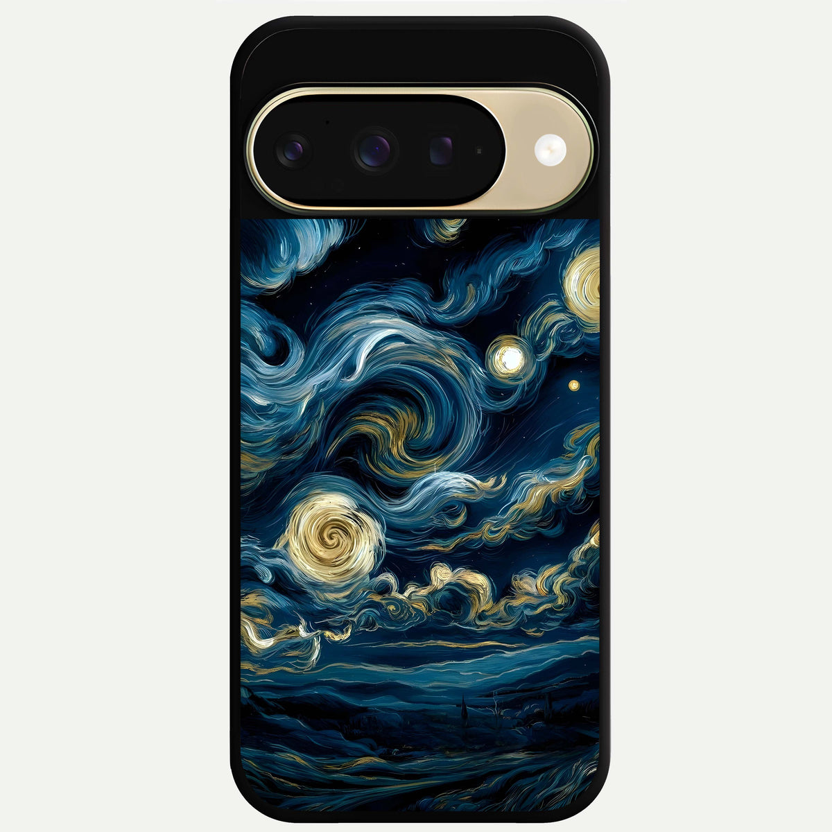  Midnight Sky Whirl Glass Case For Google Pixel 9 back cover – full design glossy printed glass finish