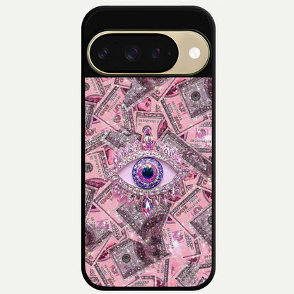  Money Eye Luxe Glass Case For Google Pixel 9 back cover – full design glossy printed glass finish