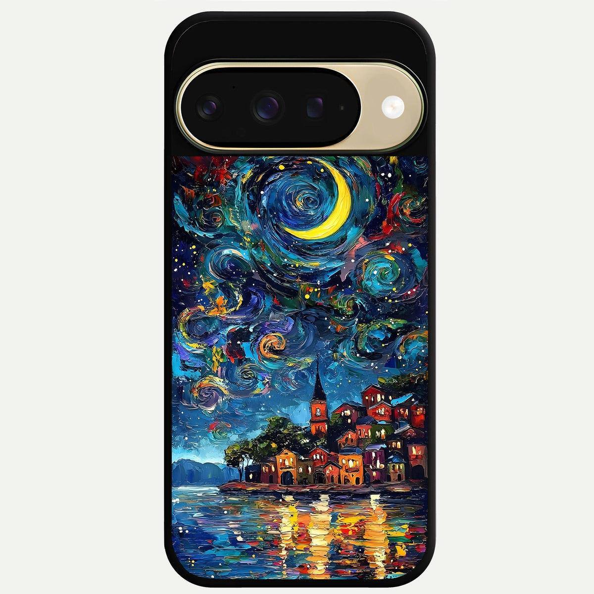  Moonlight Harbor Glow Glass Case For Google Pixel 9 back cover – full design glossy printed glass finish