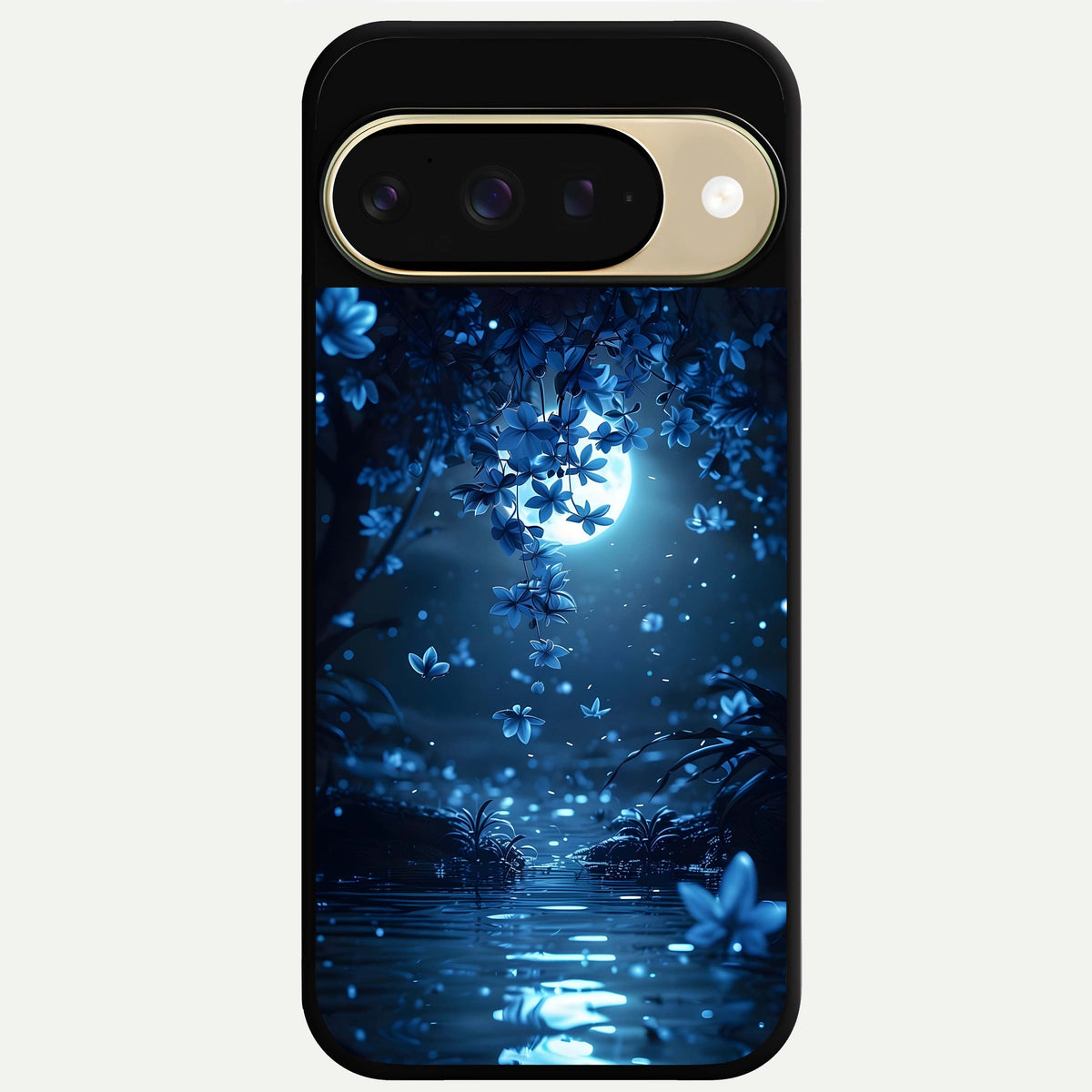  Moonlight Petal Dream Glass Case For Google Pixel 9 back cover – full design glossy printed glass finish