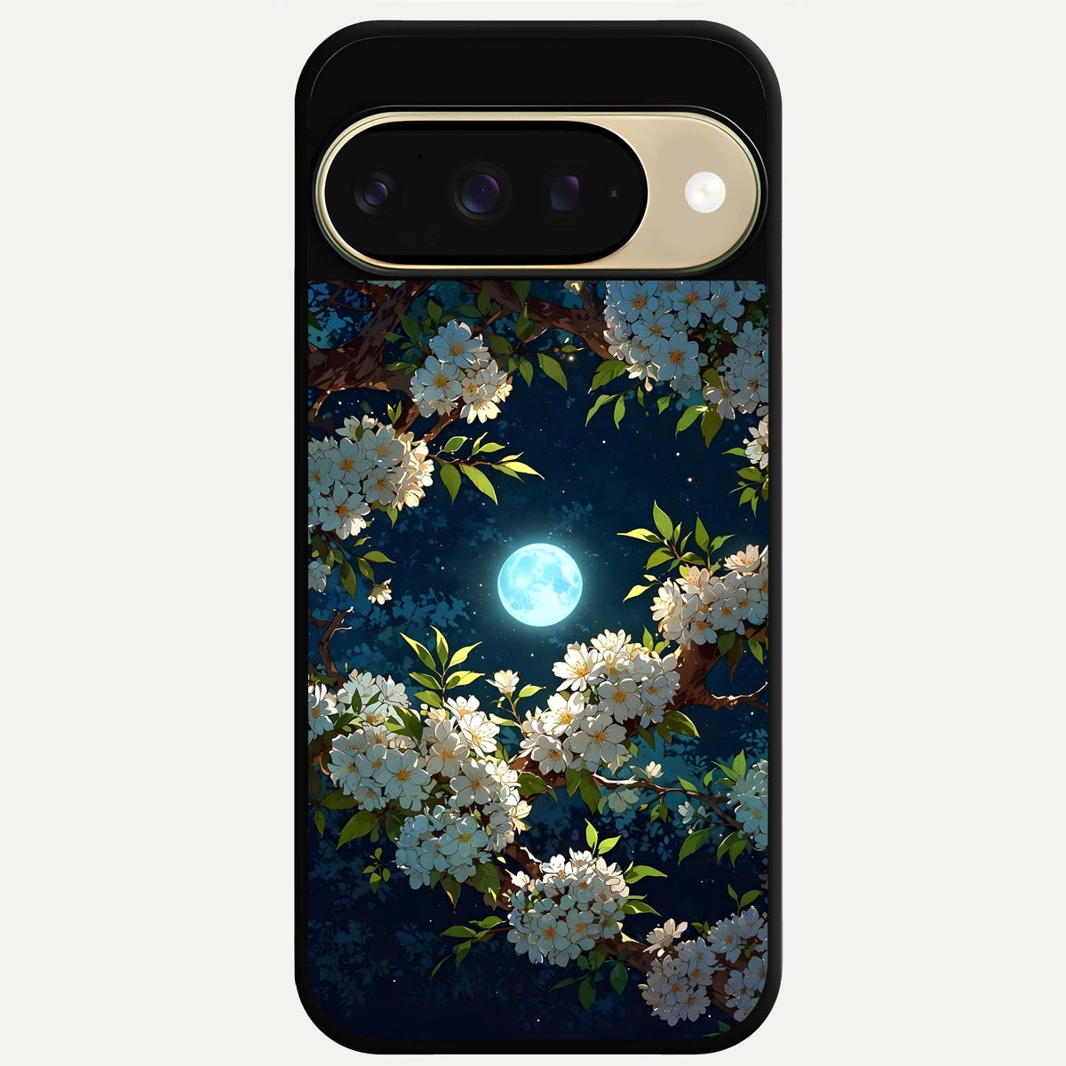  Moonlit Blossom Dream Glass Case For Google Pixel 9 back cover – full design glossy printed glass finish