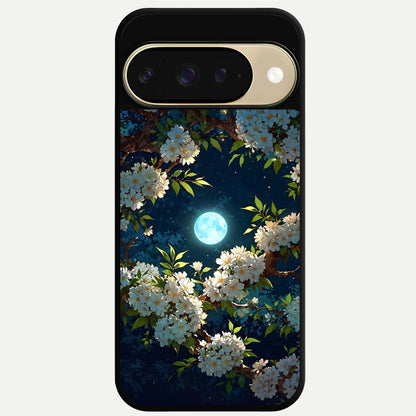  Moonlit Blossom Dream Glass Case For Google Pixel 9 back cover – full design glossy printed glass finish