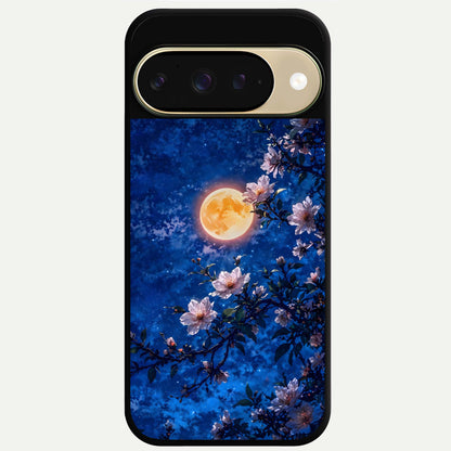  Moonlit Blossoms Night Glass Case For Google Pixel 9 back cover – full design glossy printed glass finish