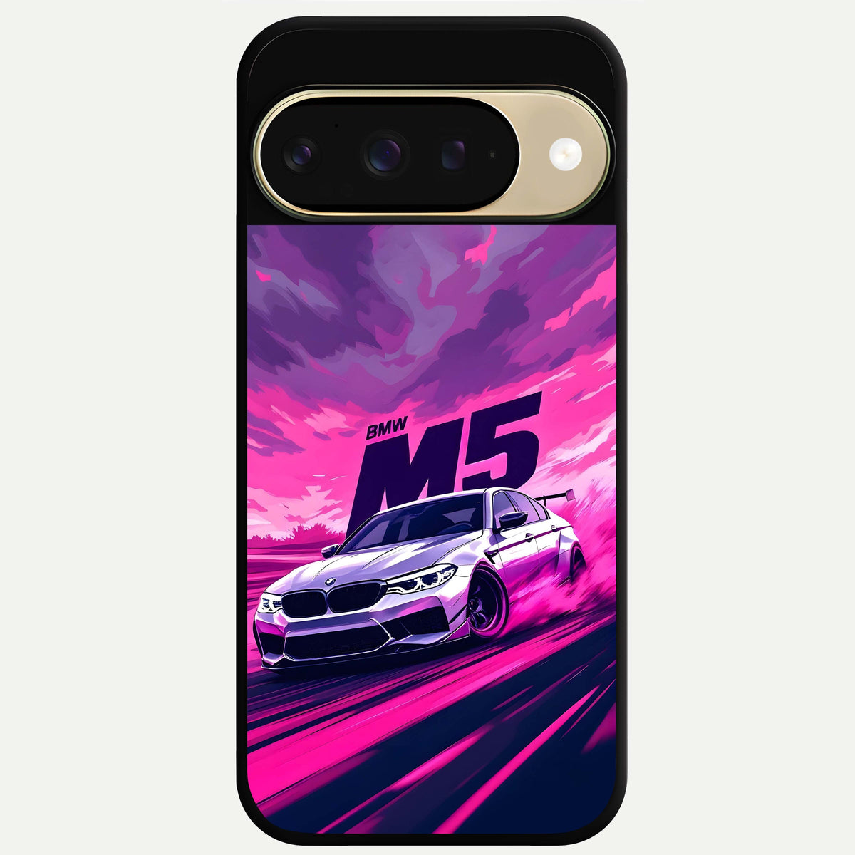  MS Neon Car Glass Case For Google Pixel 9 back cover – full design glossy printed glass finish