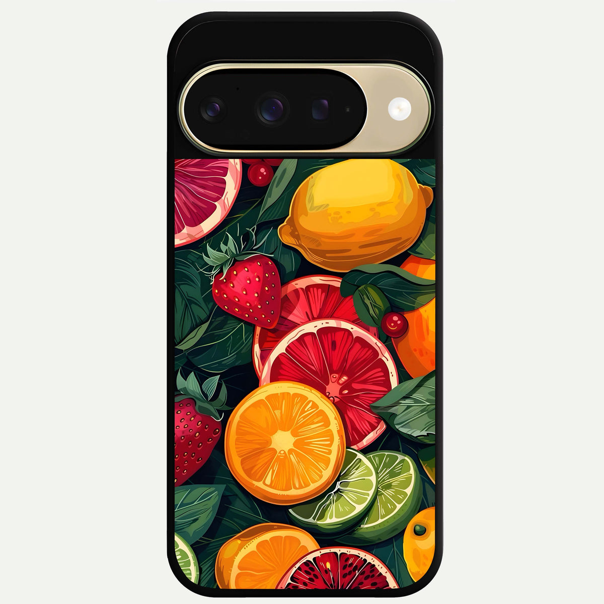  Multiple Fruits Glass Case For Google Pixel 9 back cover – full design glossy printed glass finish