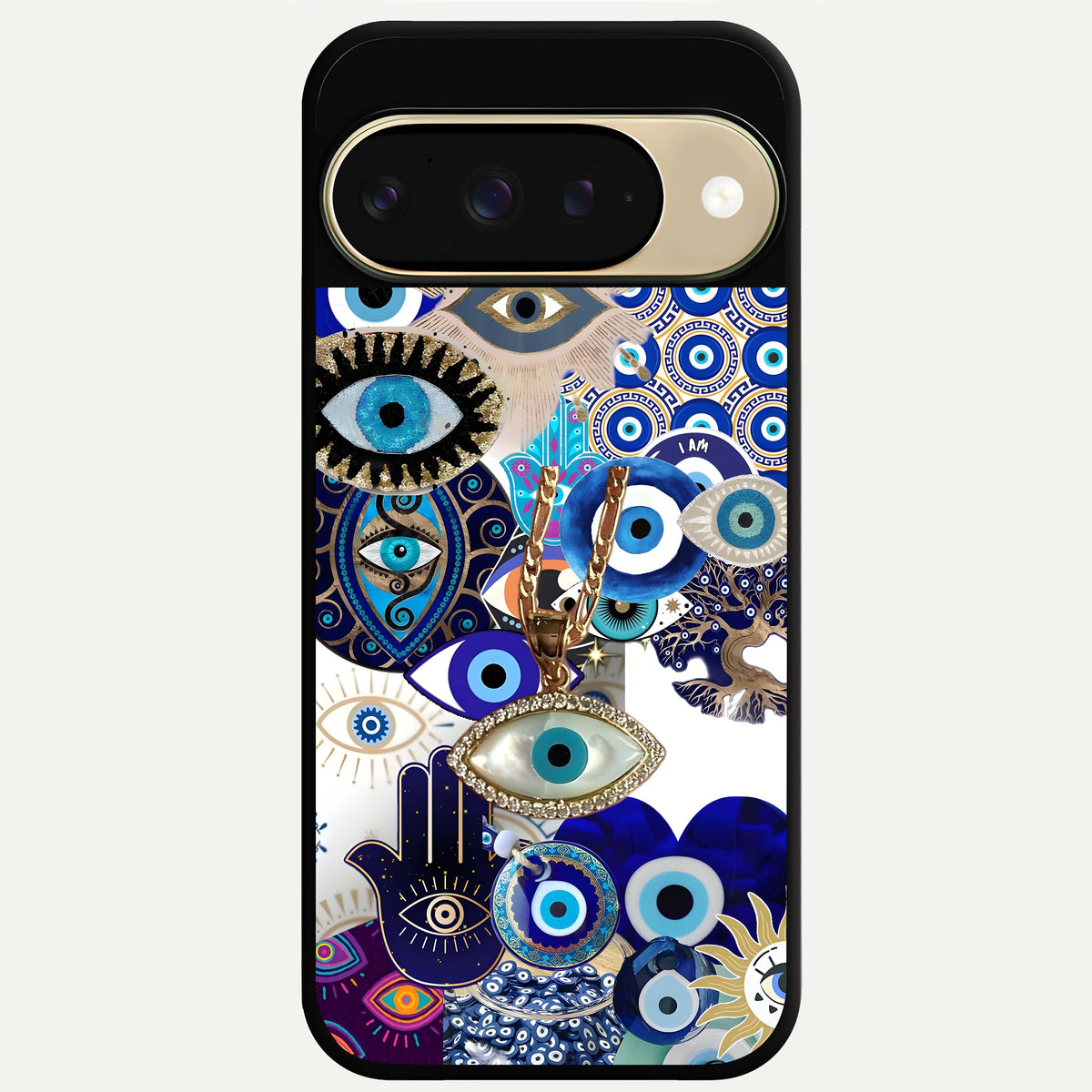  Mystic Charm Eye Glass Case For Google Pixel 9 back cover – full design glossy printed glass finish
