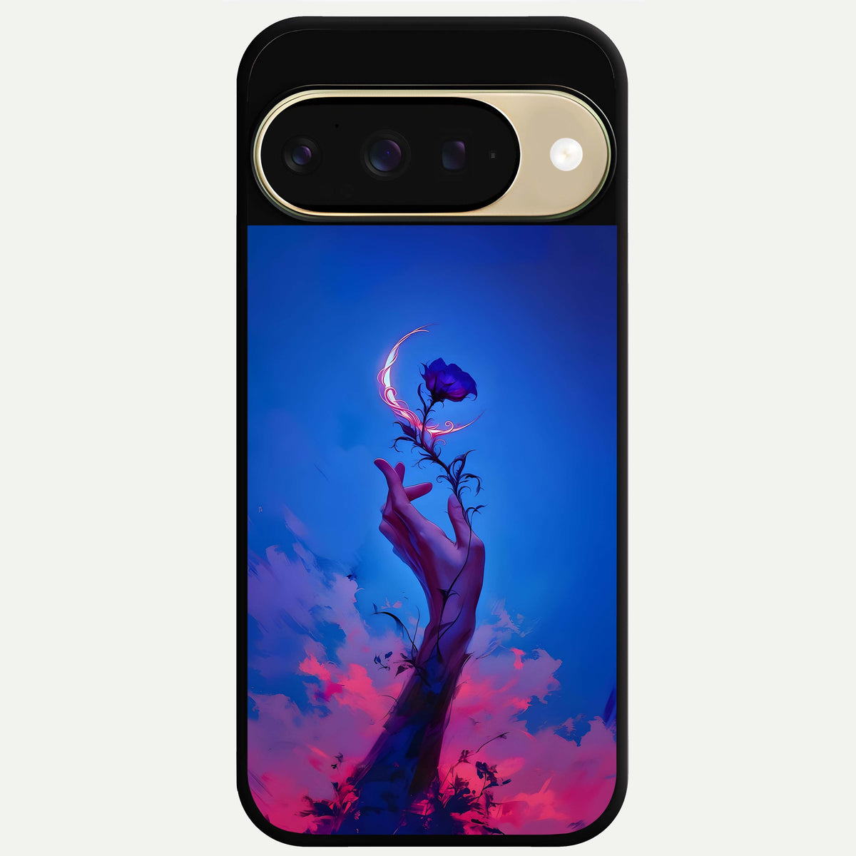  Mystic Hand Glass Case For Google Pixel 9 back cover – full design glossy printed glass finish