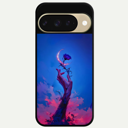  Mystic Hand Glass Case For Google Pixel 9 back cover – full design glossy printed glass finish