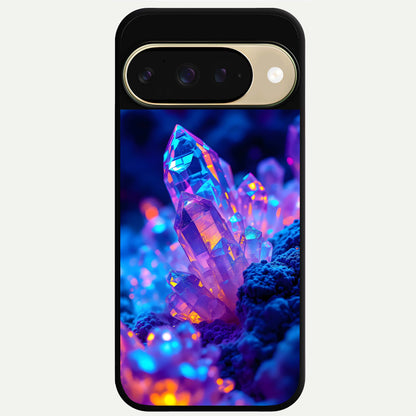  Neon Aura Shards Glass Case For Google Pixel 9 back cover – full design glossy printed glass finish