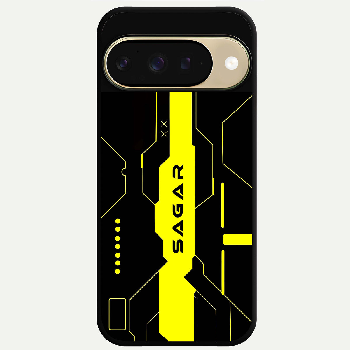  Neon CYBERPUNK Custom Name Glass Case For Google Pixel 9 back cover – full design glossy printed glass finish