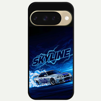  Neon Drift Beast Glass Case For Google Pixel 9 back cover – full design glossy printed glass finish