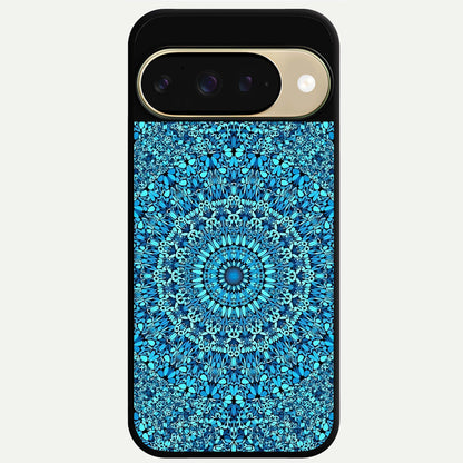  Ocean Bloom Mandala Glass Case For Google Pixel 9 back cover – full design glossy printed glass finish