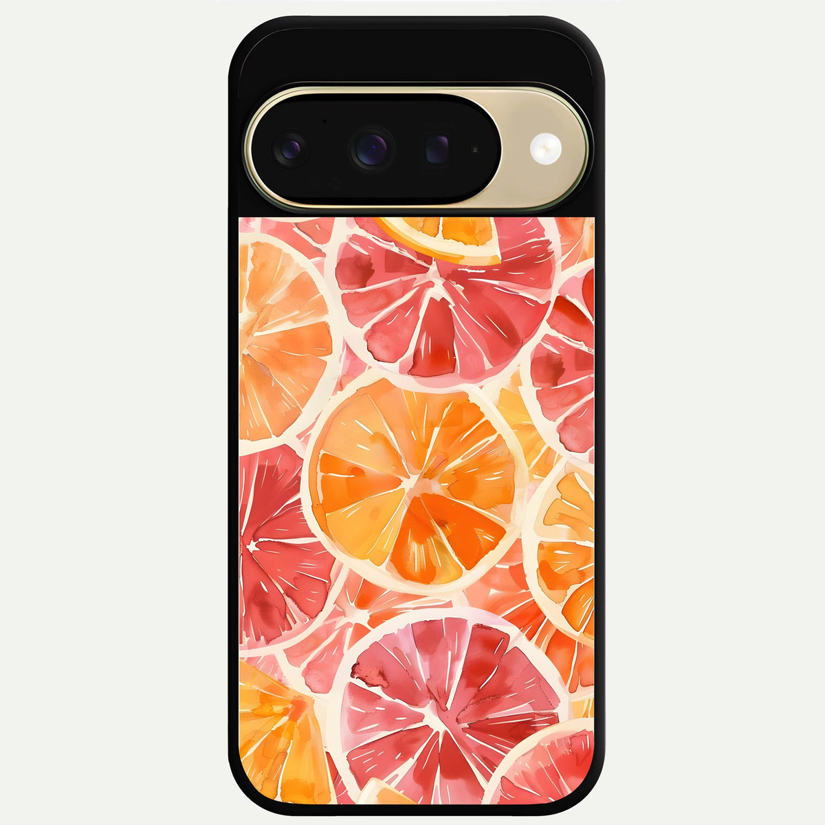  Orange Fruits Pattern Glass Case For Google Pixel 9 back cover – full design glossy printed glass finish