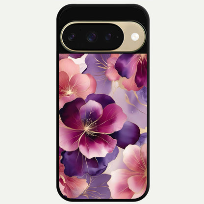  Pink Bouquet Florals Glass Case For Google Pixel 9 back cover – full design glossy printed glass finish