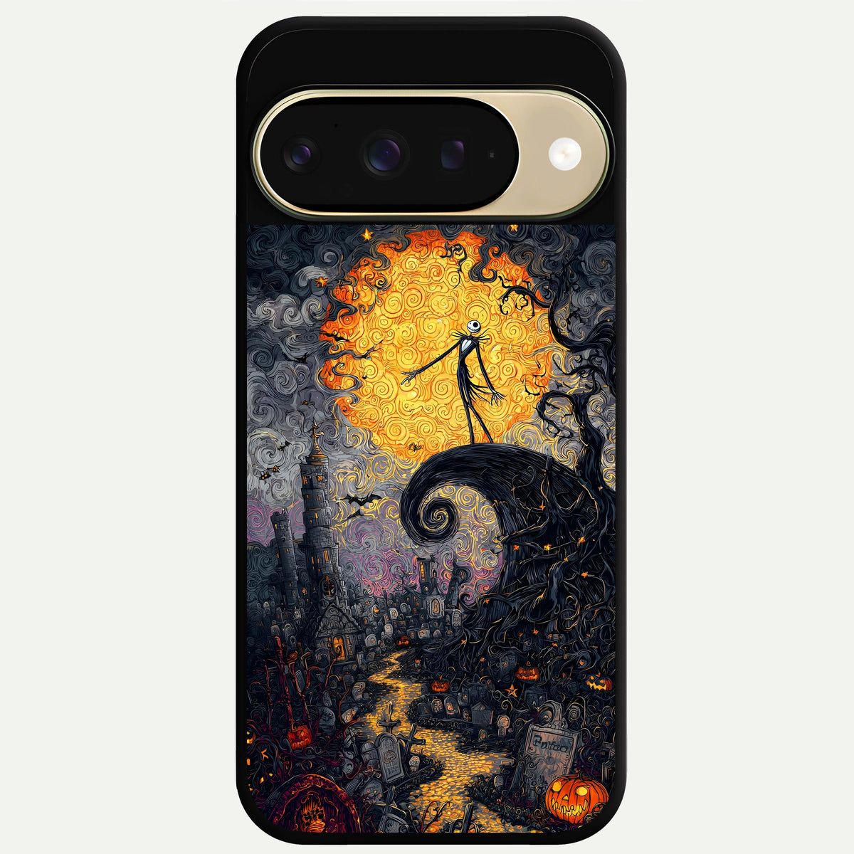  Pumpkin Moonlight Tale Glass Case For Google Pixel 9 back cover – full design glossy printed glass finish
