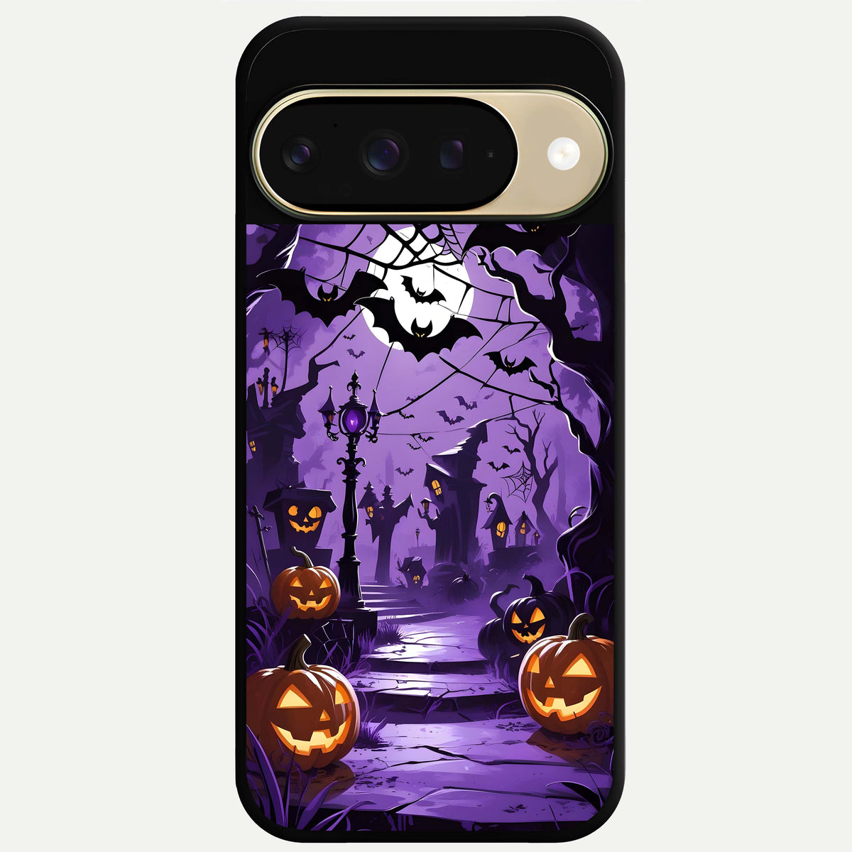  Pumpkin Patch Halloween Glass Case For Google Pixel 9 back cover – full design glossy printed glass finish