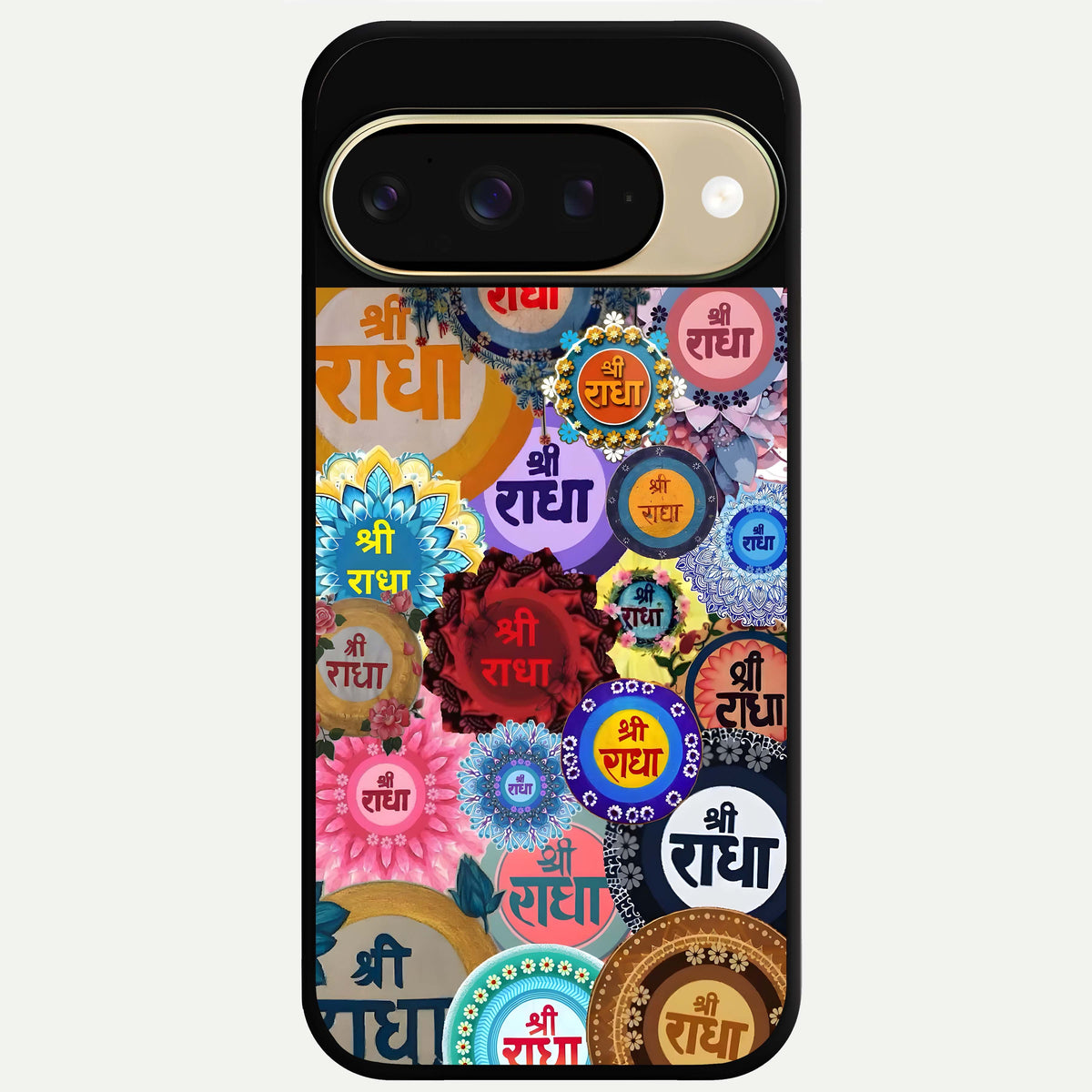 Radha Divine Bloom Glass Case For Google Pixel 9 back cover – full design glossy printed glass finish