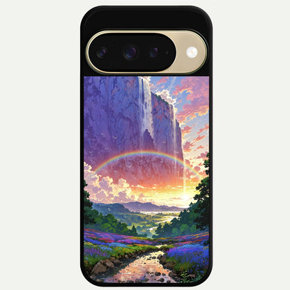  Rainbow Valley Dream Glass Case For Google Pixel 9 back cover – full design glossy printed glass finish