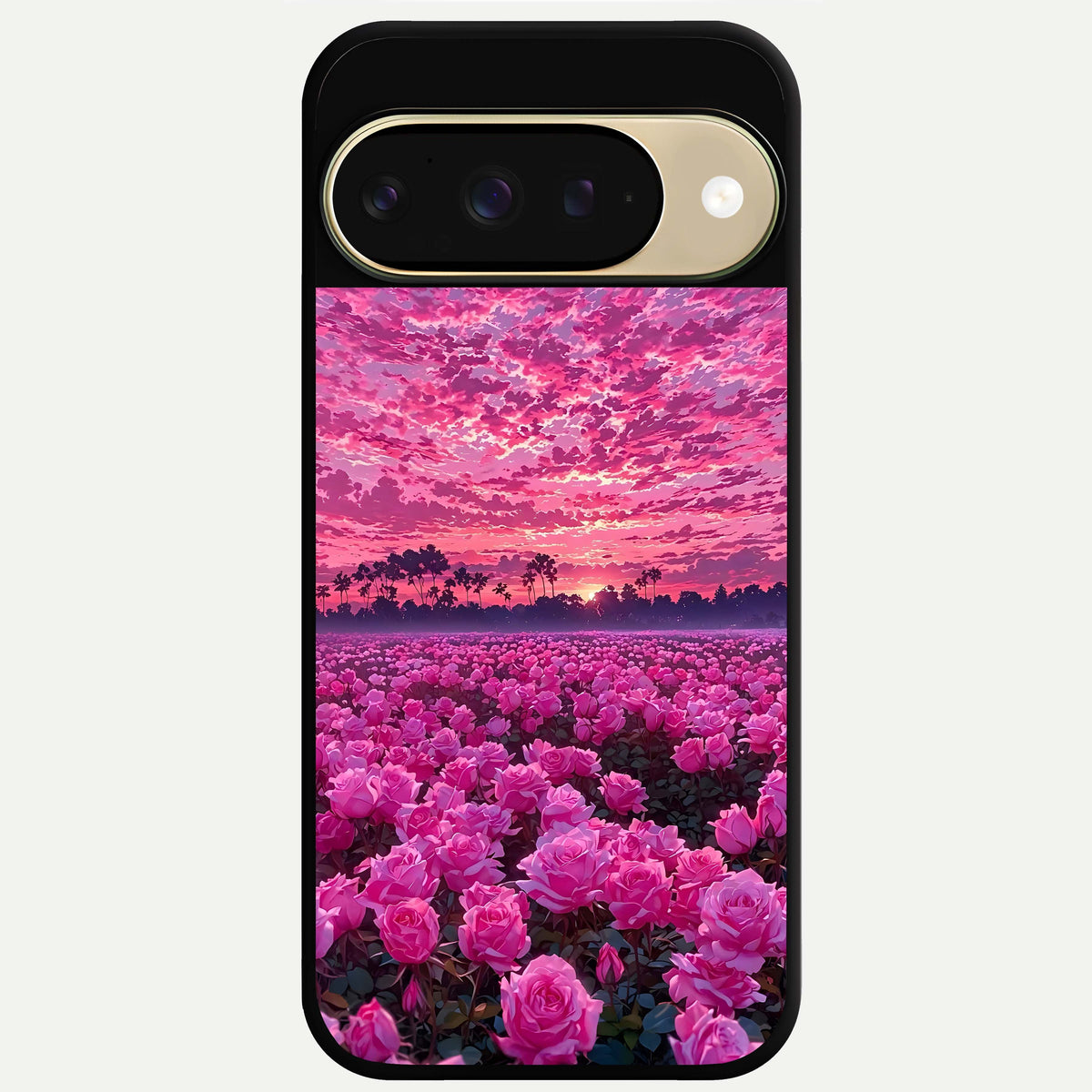 Rose Sunset Valley Glass Case For Google Pixel 9 back cover – full design glossy printed glass finish
