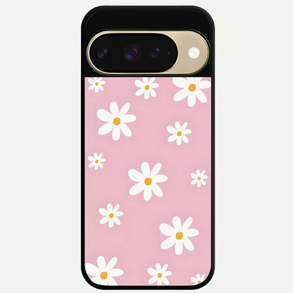  Soft Daisy Bliss Glass Case For Google Pixel 9 back cover – full design glossy printed glass finish