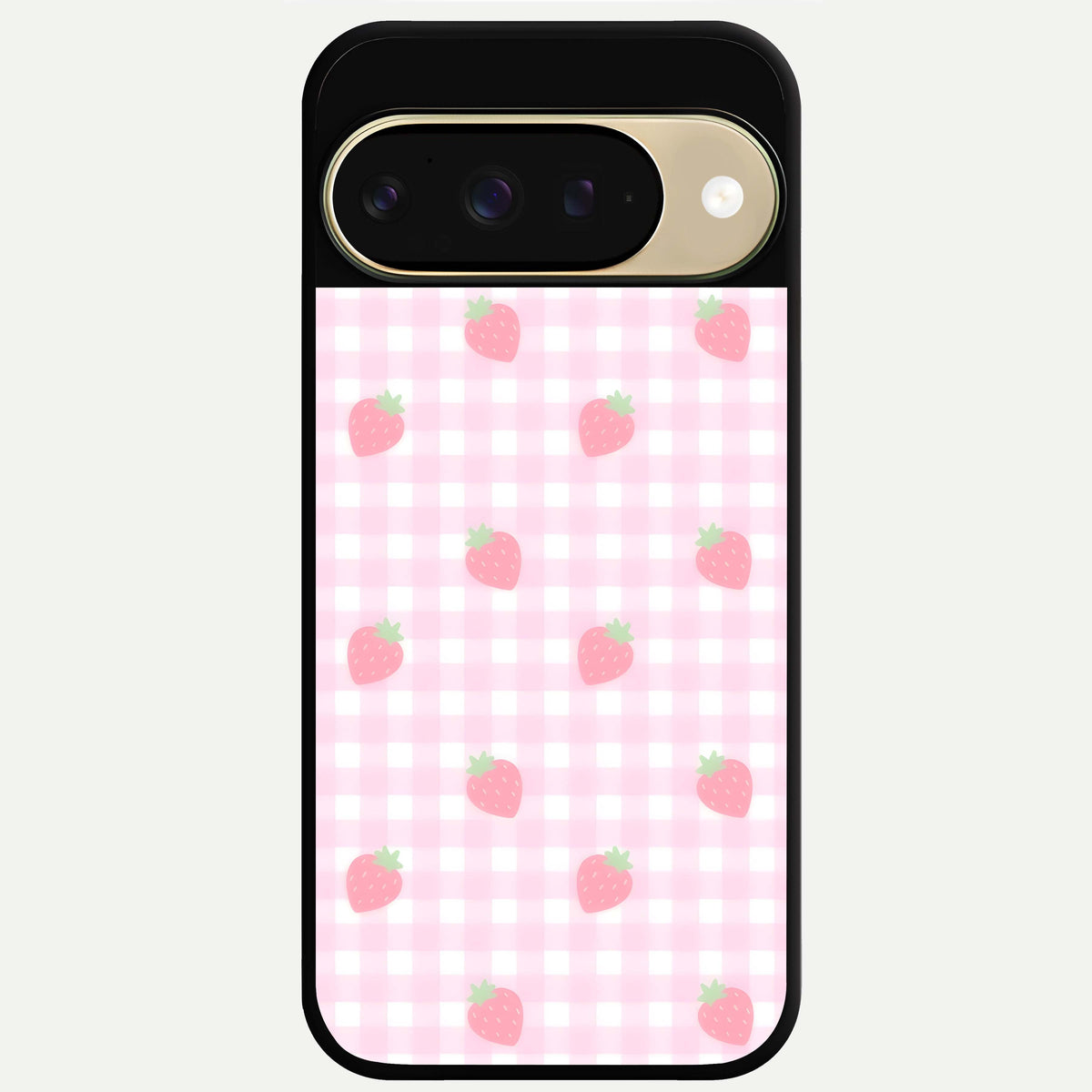  Strawberry Picnic Love Glass Case For Google Pixel 9 back cover – full design glossy printed glass finish