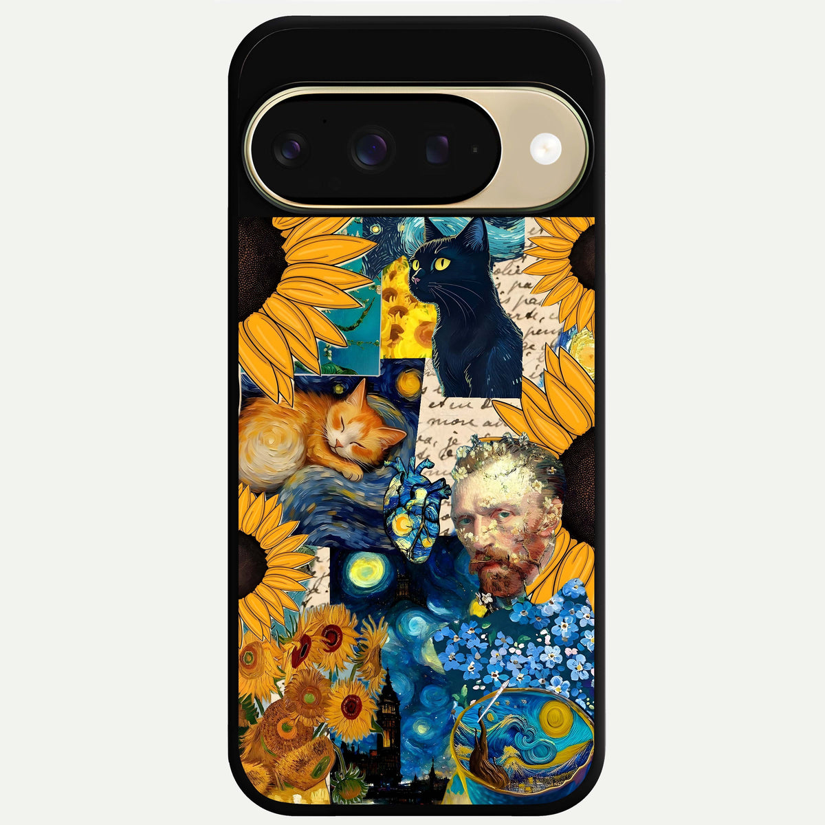  Sunflower Chic Mood Custom Name Glass Case For Google Pixel 9 back cover – full design glossy printed glass finish