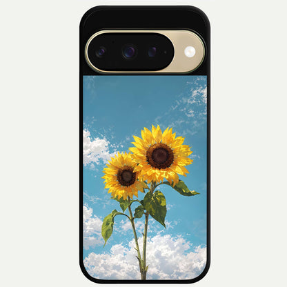  Sunlit Daisy Glow Glass Case For Google Pixel 9 back cover – full design glossy printed glass finish