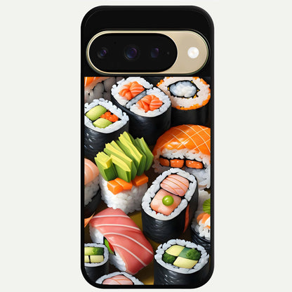 Sushi Food Pattern Glass Case For Google Pixel 9 back cover – full design glossy printed glass finish